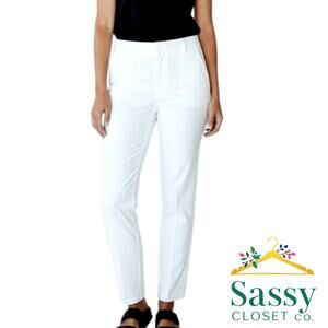 Talbots White Freeport Dress Pants Front Slash Back Welt Pockets Women’s 10 EUC